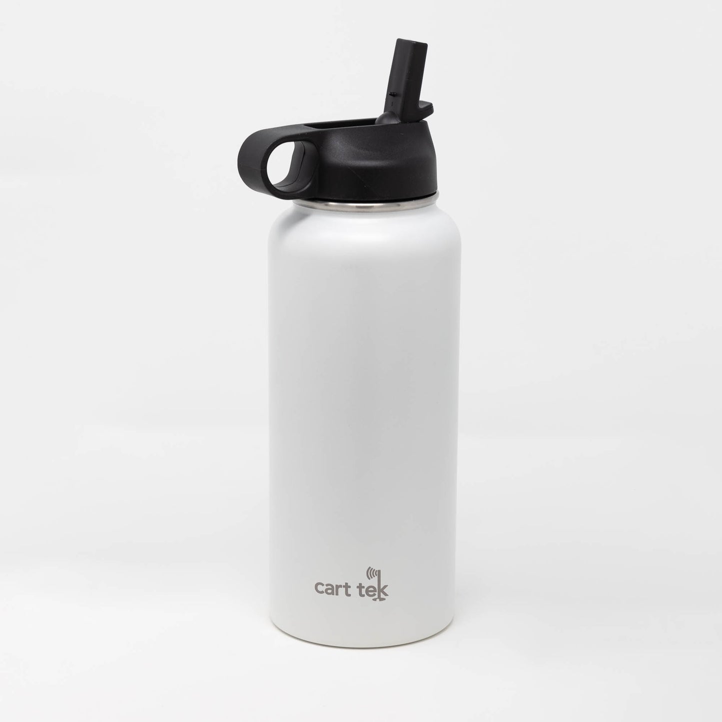 White Cart Tek 32 Oz Thermos Cup Water Bottle and XL Drink Holder Combo