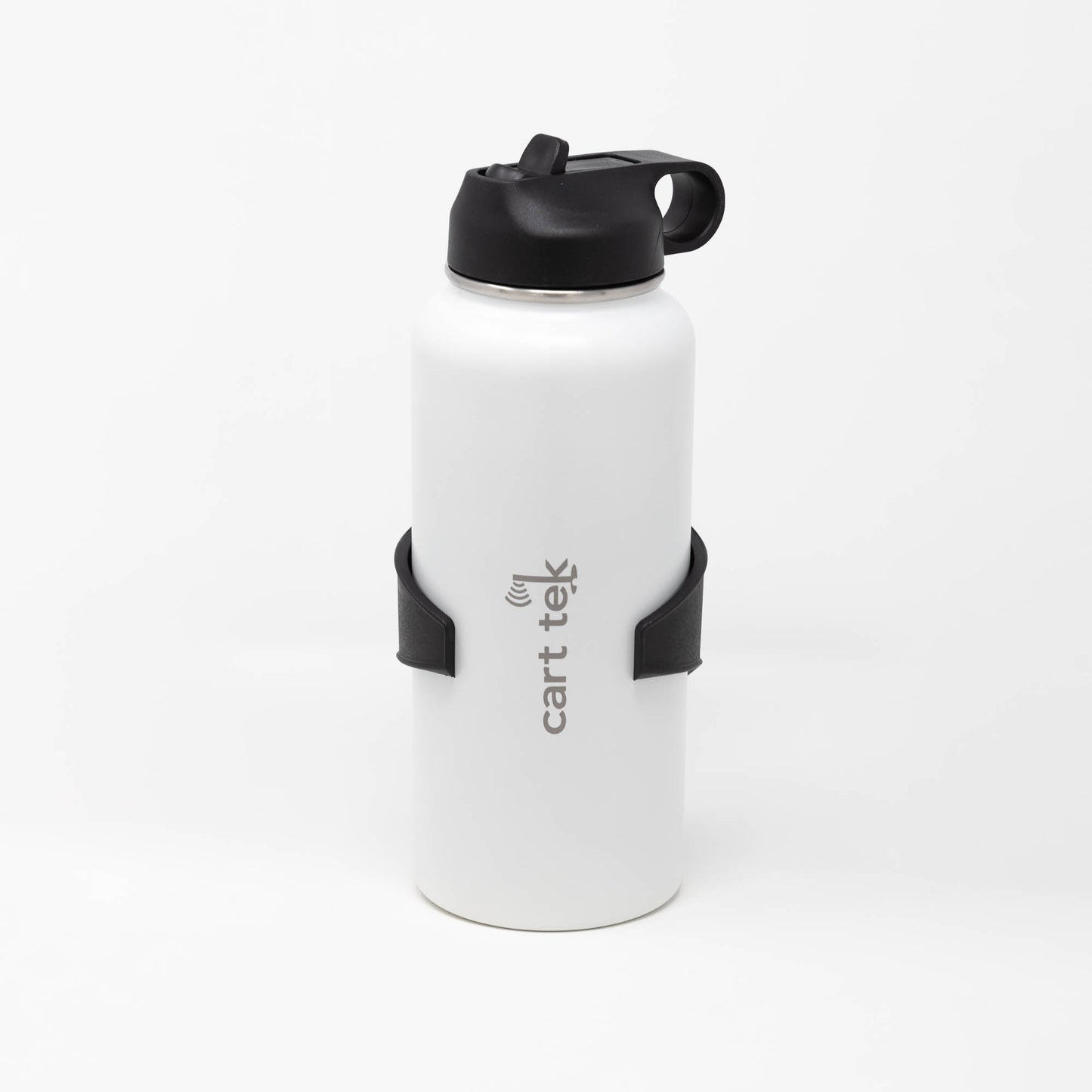 White Cart Tek 32 Oz Thermos Cup Water Bottle and XL Drink Holder Combo